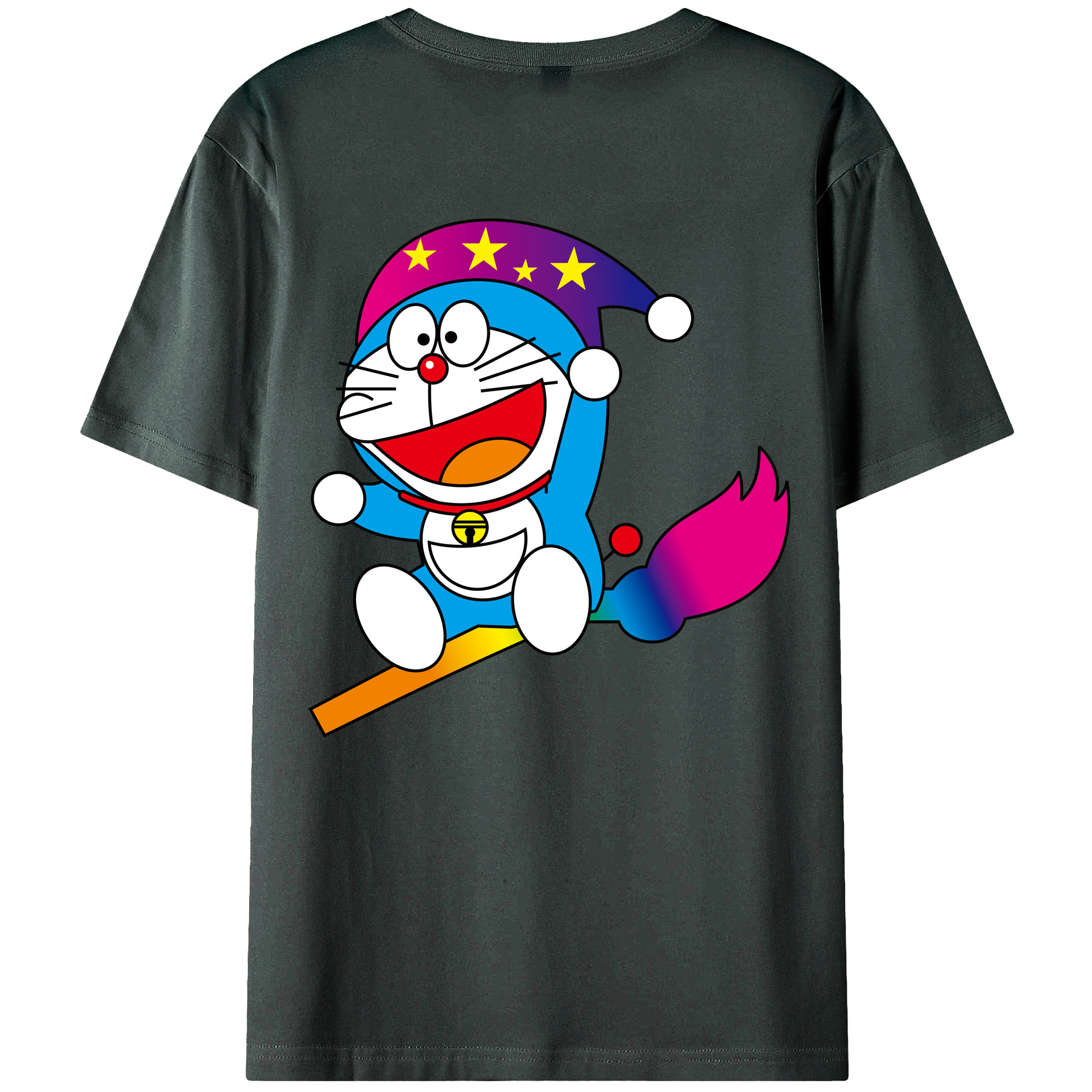 （画像用） ドラえもん Doraemon 綿100％ メンズ半袖Tシャツ（バックプリント） 通気性